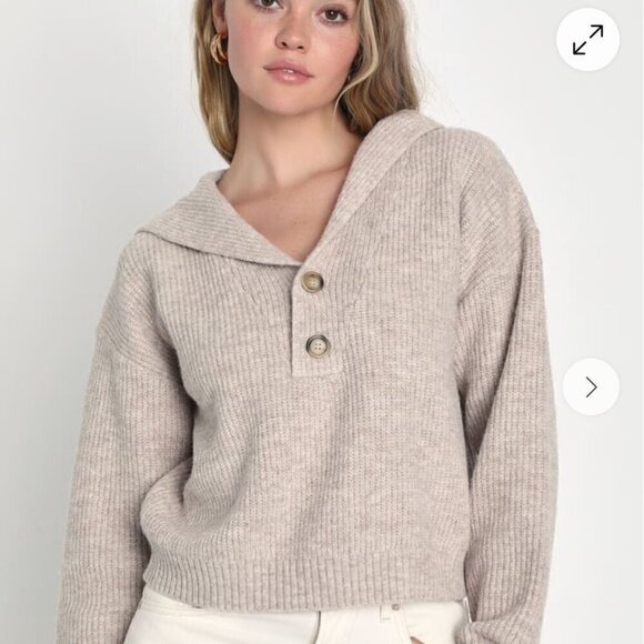 Lulus Tops - Lulu's Beige Hoodie Size XS